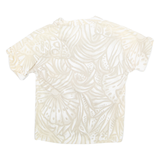 GIOVELLI Womens Printed Blouse Beige Collared Crazy Pattern M