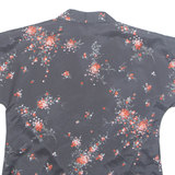 LIBERTY HOUSE Womens Printed Blouse Black Collared Floral M
