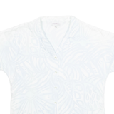 GIOVELLI Womens Printed Blouse Blue Collared Crazy Pattern M