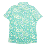 Womens Printed Blouse Green Collared Floral L