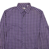 TED BAKER Mens Shirt Purple Check Long Sleeve L