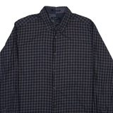 TED BAKER Mens Shirt Grey Check Long Sleeve XL