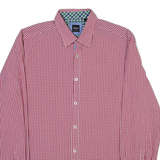 HUGO BOSS Mens Shirt Red Gingham Long Sleeve L