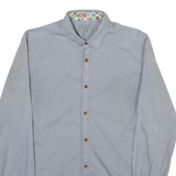 TED BAKER Mens Plain Shirt Grey Long Sleeve M
