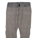 DESIGUAL Check Womens Trousers Grey Regular Tapered Wool W26 L24