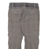 DESIGUAL Check Womens Trousers Grey Regular Tapered Wool W26 L24
