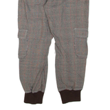 DESIGUAL Check Womens Trousers Grey Regular Tapered Wool W26 L24