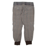 DESIGUAL Check Womens Trousers Grey Regular Tapered Wool W26 L24