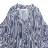 MAJIQUE WARDROBE Womens Blouse Blue Long Sleeve Striped M