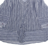 MAJIQUE WARDROBE Womens Blouse Blue Long Sleeve Striped M