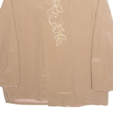 VERA MONT Womens Blouse Brown Long Sleeve Silk M