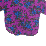 CALIFORNIA KRUSH Womens Printed Blouse Purple Collared Floral L