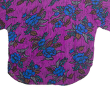 CALIFORNIA KRUSH Womens Printed Blouse Purple Collared Floral L