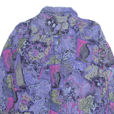 LEADER Womens Printed Blouse Purple Collared Long Sleeve Floral M
