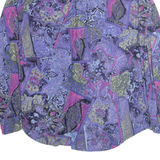 LEADER Womens Printed Blouse Purple Collared Long Sleeve Floral M