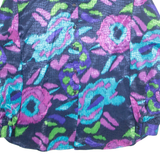 Womens Printed Blouse Blue Collared Long Sleeve Crazy Pattern L