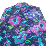 Womens Printed Blouse Blue Collared Long Sleeve Crazy Pattern L