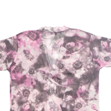 TAMAX Womens Printed Top Purple V-Neck Viscose Floral M