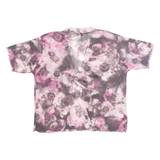 TAMAX Womens Printed Top Purple V-Neck Viscose Floral M