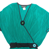 VIRGINIE Womens Blouse Green V-Neck Sleeveless M