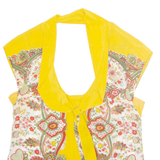 MAEVE Womens Printed Top Yellow Sleeveless Silk Floral XS