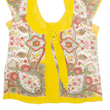 MAEVE Womens Printed Top Yellow Sleeveless Silk Floral XS