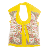 MAEVE Womens Printed Top Yellow Sleeveless Silk Floral XS