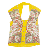 MAEVE Womens Printed Top Yellow Sleeveless Silk Floral XS