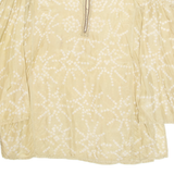 LES NOMADES Womens Printed Blouse Green V-Neck Long Sleeve Floral M