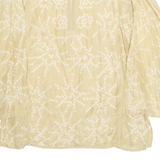 LES NOMADES Womens Printed Blouse Green V-Neck Long Sleeve Floral M