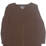 JONES NEW YORK Womens Blouse Brown Long Sleeve L