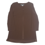 JONES NEW YORK Womens Blouse Brown Long Sleeve L