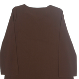 JONES NEW YORK Womens Blouse Brown Long Sleeve L