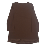 JONES NEW YORK Womens Blouse Brown Long Sleeve L