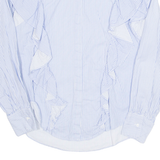 ZARA WOMEN Womens Printed Blouse Blue Long Sleeve Striped S