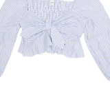 ZEBRA Cropped Womens Printed Top Purple Long Sleeve Striped L