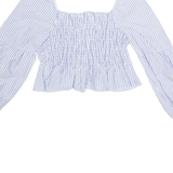ZEBRA Cropped Womens Printed Top Purple Long Sleeve Striped L