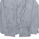 Womens Blouse Grey Collared Long Sleeve S