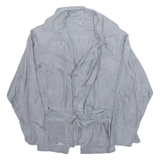 Womens Blouse Grey Collared Long Sleeve S