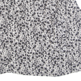 Womens Printed Blouse White Long Sleeve Crazy Pattern M