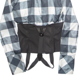 JEANNE D'ARC Womens Printed Blouse Green Collared Long Sleeve Check M