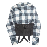 JEANNE D'ARC Womens Printed Blouse Green Collared Long Sleeve Check M