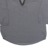 H&M Womens Printed Blouse Black V-Neck Long Sleeve Fair Isle S