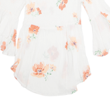 RIVER ISLAND Womens Printed Top White High Neck Long Sleeve Floral M