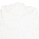 Womens Blouse White Collared Long Sleeve L