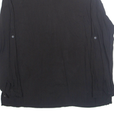 ESMARA Womens Blouse Black V-Neck Long Sleeve Viscose M