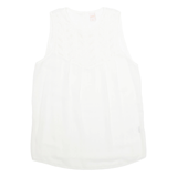 ZEBRA Womens Top White Sleeveless L