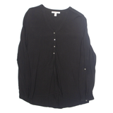 SPIRIT Womens Blouse Black V-Neck Long Sleeve M