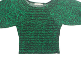 OASIS Womens Printed Top Green Animal Print S