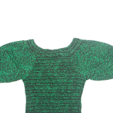 OASIS Womens Printed Top Green Animal Print S